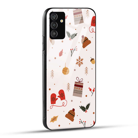 Samsung Galaxy A15 5G Back Cover Winter Doodle Printed Glass Case