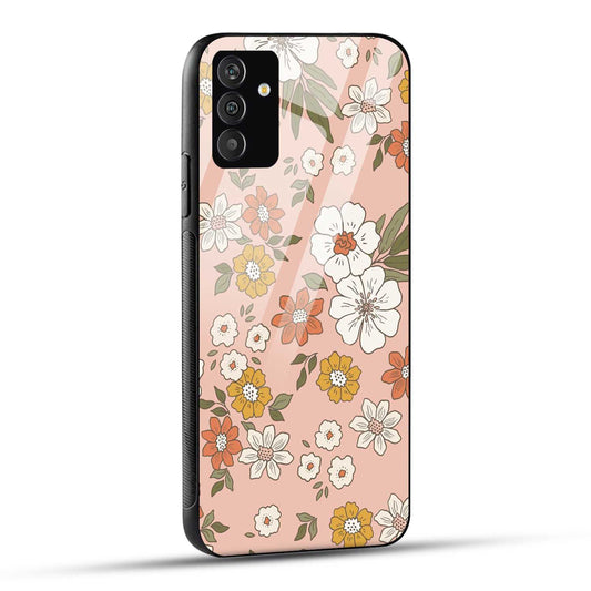 Samsung Galaxy A15 5G Back Cover Retro Pattern Flower Art Printed Glass Case