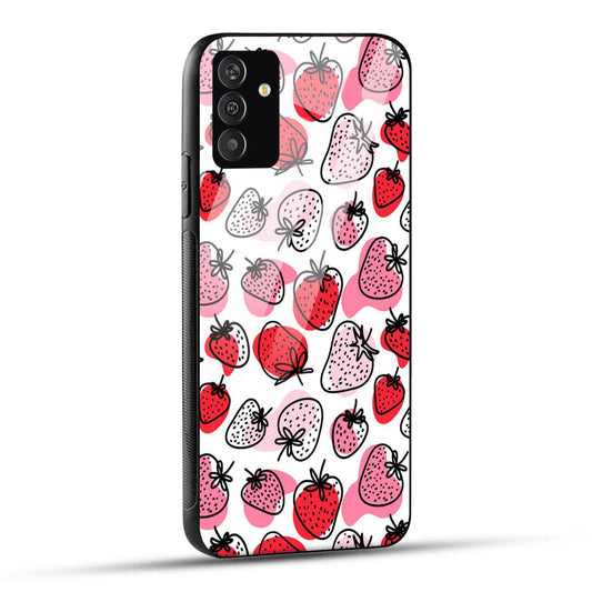 Samsung Galaxy A15 5G Back Cover Doodle Of Strawberry  Printed Glass Case