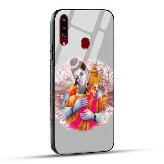 Samsung Galaxy A20s Back Cover Hanuman and Ram Printed Glass Case