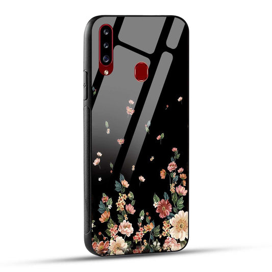 Samsung Galaxy A20s Back Cover Flowers Girly Printed Glass Case