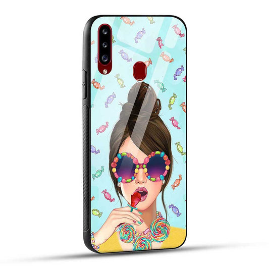 Samsung Galaxy A20s Back Cover Cool Girl Glass Case