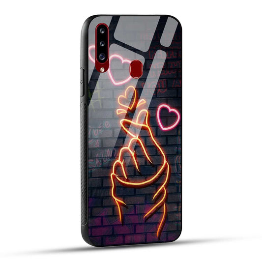 Samsung Galaxy A20s Back Cover Swag Cute Hearts Printed Glass Case
