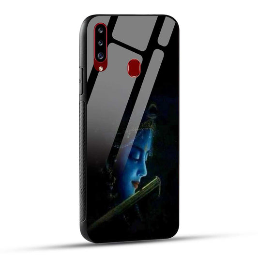 Samsung Galaxy A20s Back Cover Lord Krishna Printed Glass Case