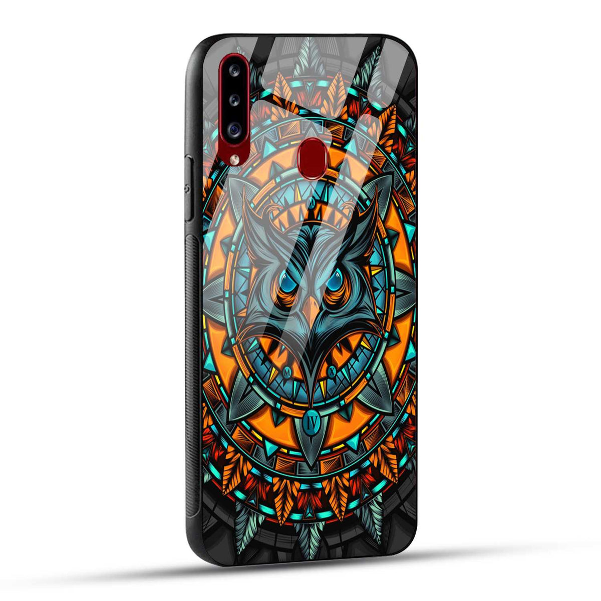 Samsung Galaxy A20s Back Cover Attractive Owl Printed Glass Case