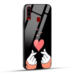 Samsung Galaxy A20s Back Cover Love Expressing Printed Glass Case