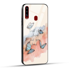 Samsung Galaxy A20s Back Cover Trust Your Hopes Printed Glass Case