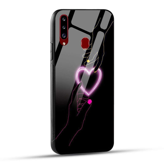 Samsung Galaxy A20s Back Cover Love Forever Heart Printed Glass Case