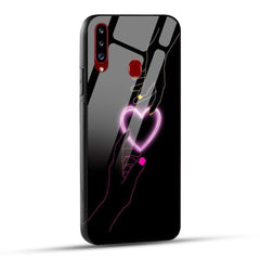 Samsung Galaxy A20s Back Cover Love Forever Heart Printed Glass Case
