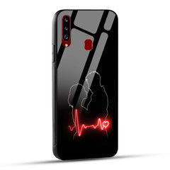Samsung Galaxy A20s Back Cover Couple Love Printed Glass Case