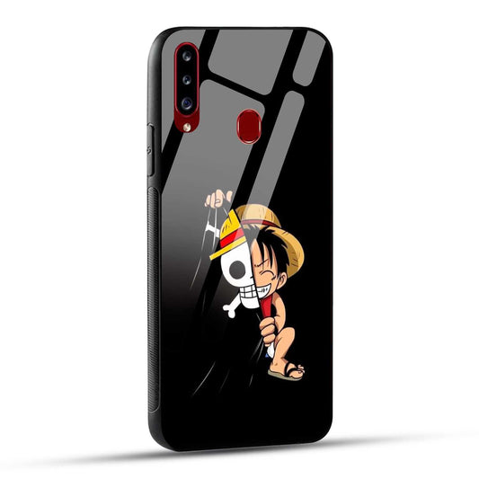 Samsung Galaxy A20s Back Cover Luffy Printed Glass Case
