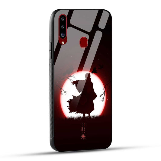 Samsung Galaxy A20s Back Cover Itachi Uchiha Printed Glass Case