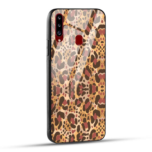 Samsung Galaxy A20s Back Cover Unique Brown Texture Printed Glass Case