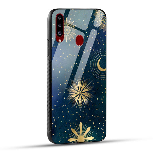 Samsung Galaxy A20s Back Cover Art Of Moon Printed Glass Case