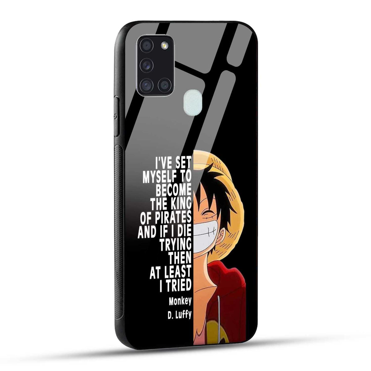 Samsung Galaxy A21s Back Cover Anime One Piece Monkey D. Luffy  Printed Glass Case