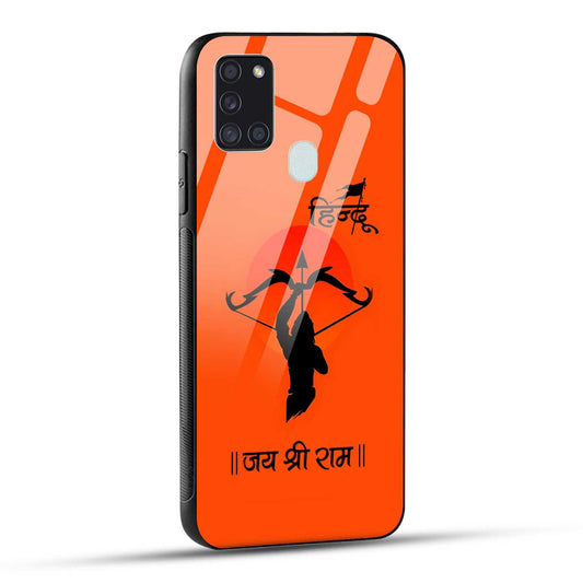 Samsung Galaxy A21s Back Cover Jai Shree Ram Printed Glass Case