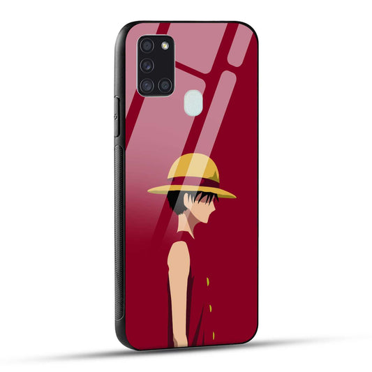 Samsung Galaxy A21s Back Cover Luffy Printed Glass Case