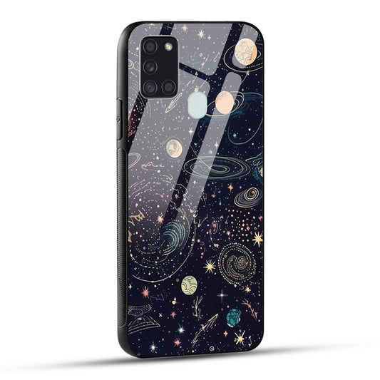 Samsung Galaxy A21s Back Cover Beauty Of Multiverse Art Printed Glass Case