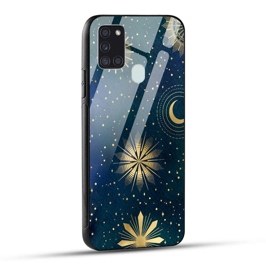 Samsung Galaxy A21s Back Cover Art Of Moon Printed Glass Case
