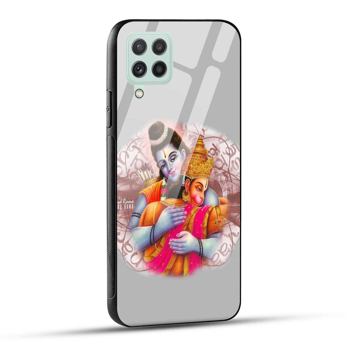 Samsung Galaxy A22 4G Back Cover Hanuman and Ram Printed Glass Case