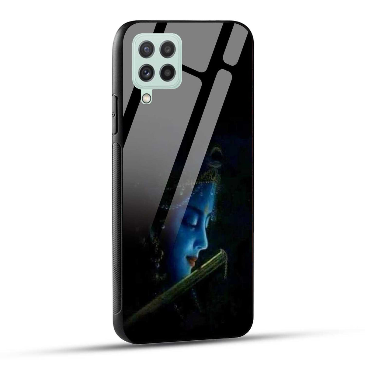Samsung Galaxy A22 4G Back Cover Lord Krishna Printed Glass Case