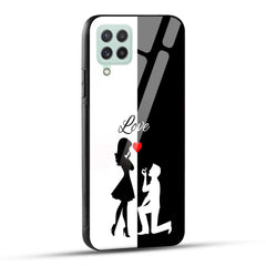 Samsung Galaxy A22 4G Back Cover Love Proposal Printed Glass Case