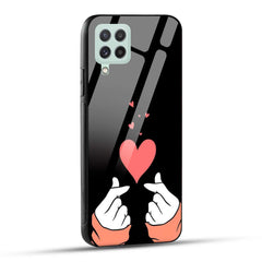 Samsung Galaxy A22 4G Back Cover Love Expressing Printed Glass Case