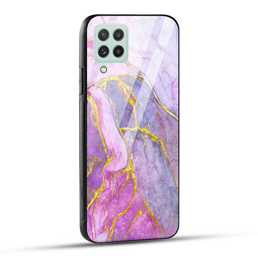 Samsung Galaxy A22 4G Back Cover Marble Pattern Glass Case