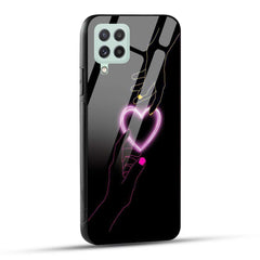 Samsung Galaxy A22 4G Back Cover Love Forever Heart Printed Glass Case