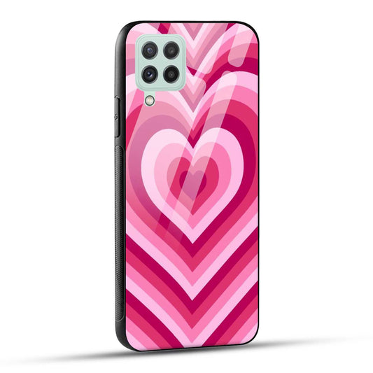 Samsung Galaxy A22 4G Back Cover Love Hearts Printed Glass Case