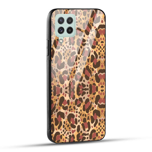 Samsung Galaxy A22 4G Back Cover Unique Brown Texture Printed Glass Case
