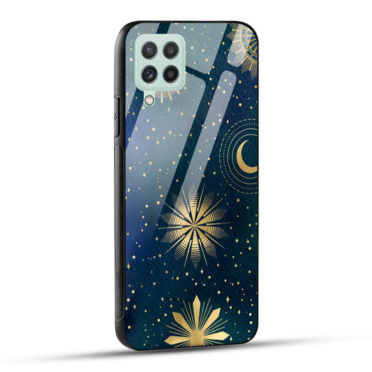 Samsung Galaxy A22 4G Back Cover Art Of Moon Printed Glass Case
