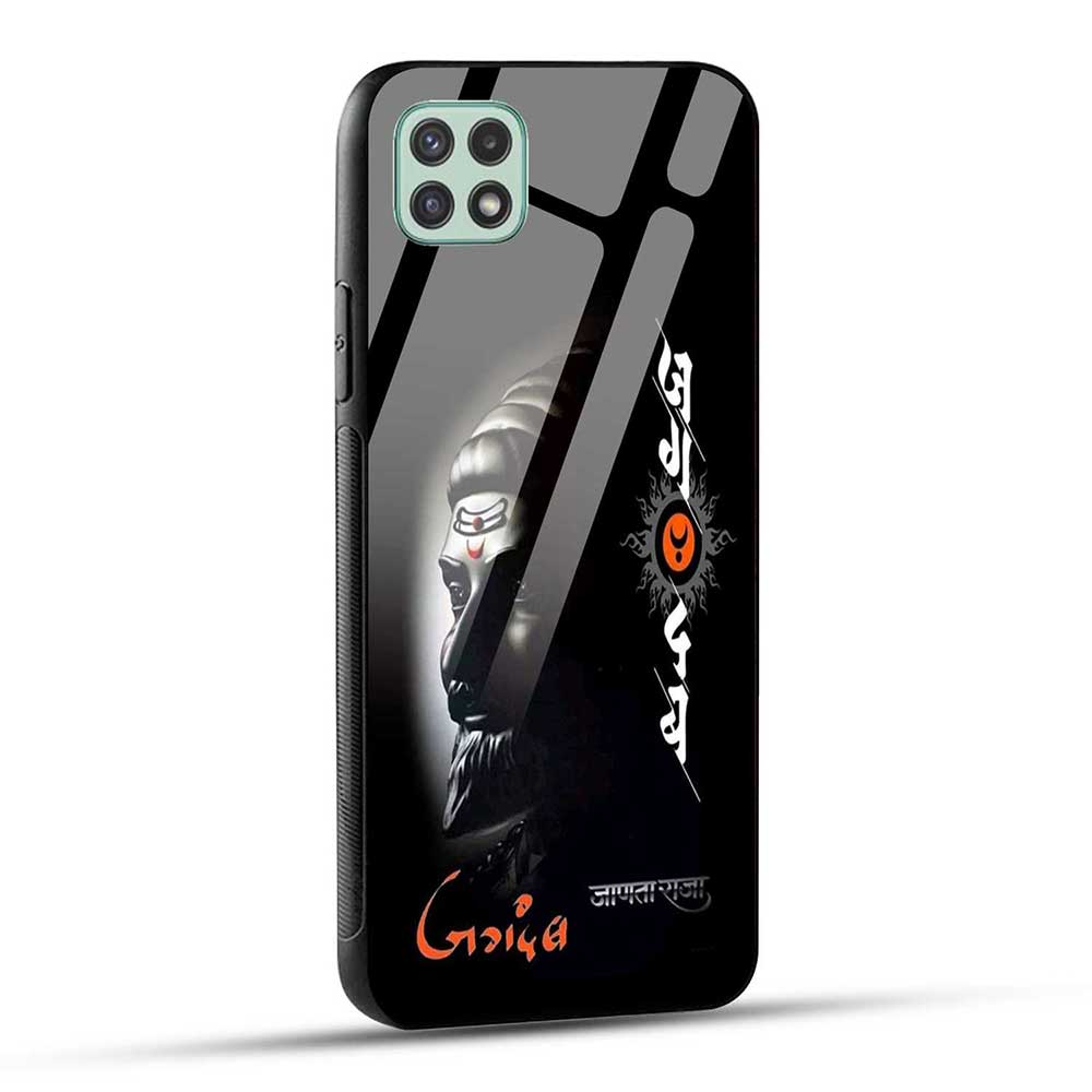 Samsung Galaxy A22 5G / F42 5G Back Cover Jagdamb Shivaji Maharaj Glass Case