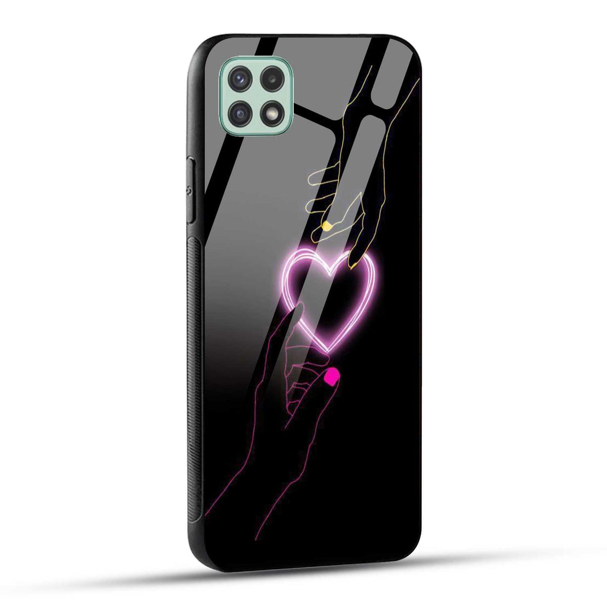 Samsung Galaxy A22 5G / Samsung Galaxy F42 5G Back Cover Love Forever Heart Printed Glass Case