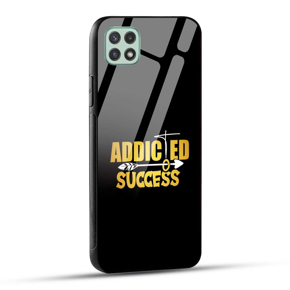 Samsung Galaxy A22 5G / Samsung Galaxy F42 5G Back Cover Addicted To Success Empowerment Quote Printed Glass Case