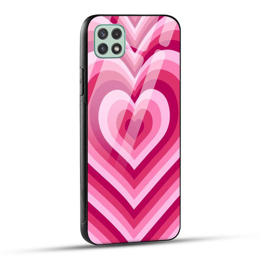 Samsung Galaxy A22 5G / Samsung Galaxy F42 5G Back Cover Love Hearts Printed Glass Case