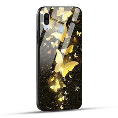 Samsung Galaxy A30 / A20 / M10s Back Cover Golden Butterfly Glass Case