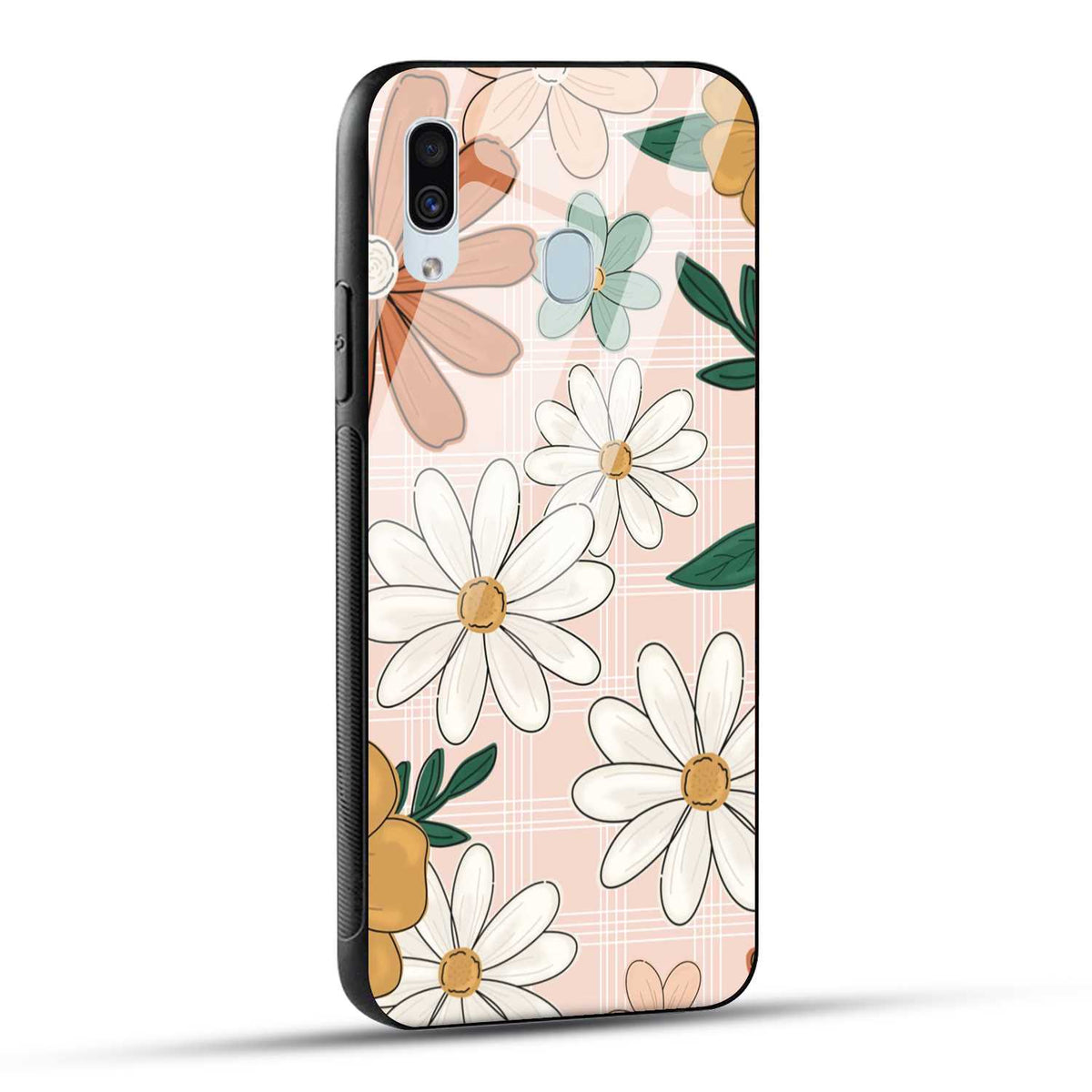 Samsung Galaxy A30 / Samsung Galaxy A20 / Samsung Galaxy M10s Back Cover Retro Flower Art Printed Glass Case
