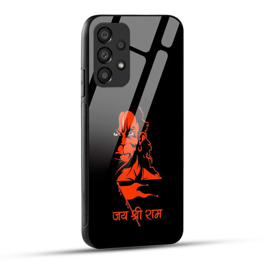 Samsung Galaxy A73 5G Back Cover Jay Shree Ram Bajrangballi Hanuman Printed Glass Case