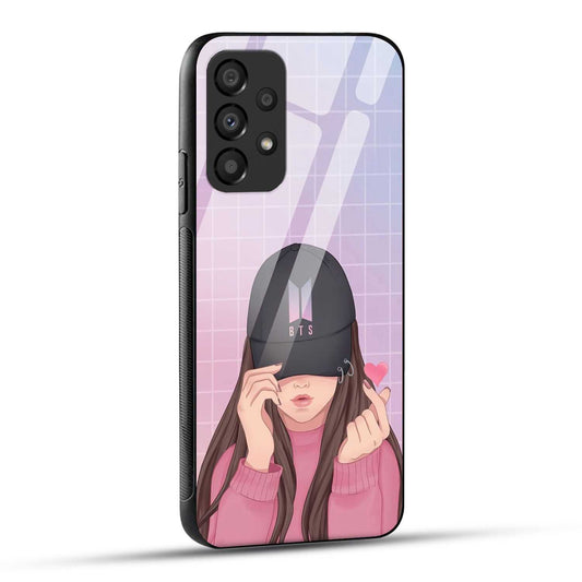 Samsung Galaxy A73 5G Back Cover Cap Girl Printed Glass Case