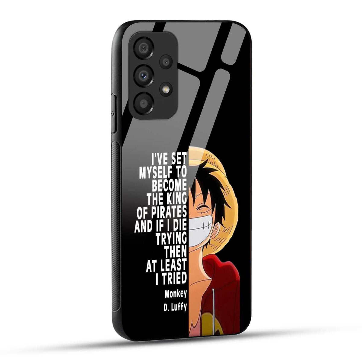Samsung Galaxy A73 5G Back Cover Anime One Piece Monkey D. Luffy  Printed Glass Case