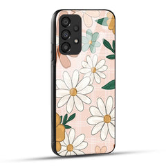 Samsung Galaxy A73 5G Back Cover Retro Flower Art Printed Glass Case