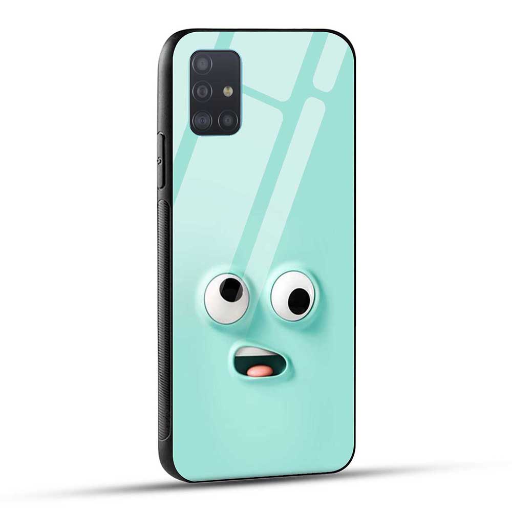 Samsung Galaxy A51 Back Cover Funny Cartoons Face Glass Case