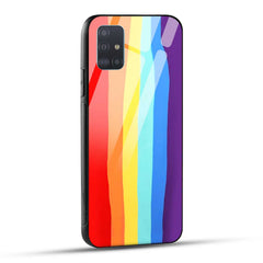 Samsung Galaxy A51 Back Cover Rainbow Color Printed Glass Case