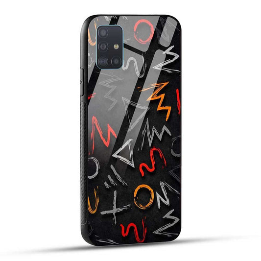 Samsung Galaxy A51 Back Cover Geometric Designer Glass Case