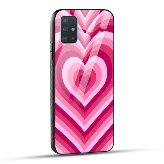 Samsung Galaxy A51 Back Cover Love Hearts Printed Glass Case