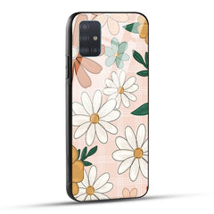 Samsung Galaxy A51 Back Cover Retro Flower Art Printed Glass Case