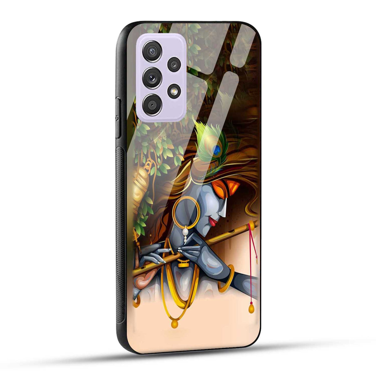 Samsung Galaxy A52 / A52 5G / A52S / A52s 5G Back Cover Lord Krishna with Flute Printed Glass Case