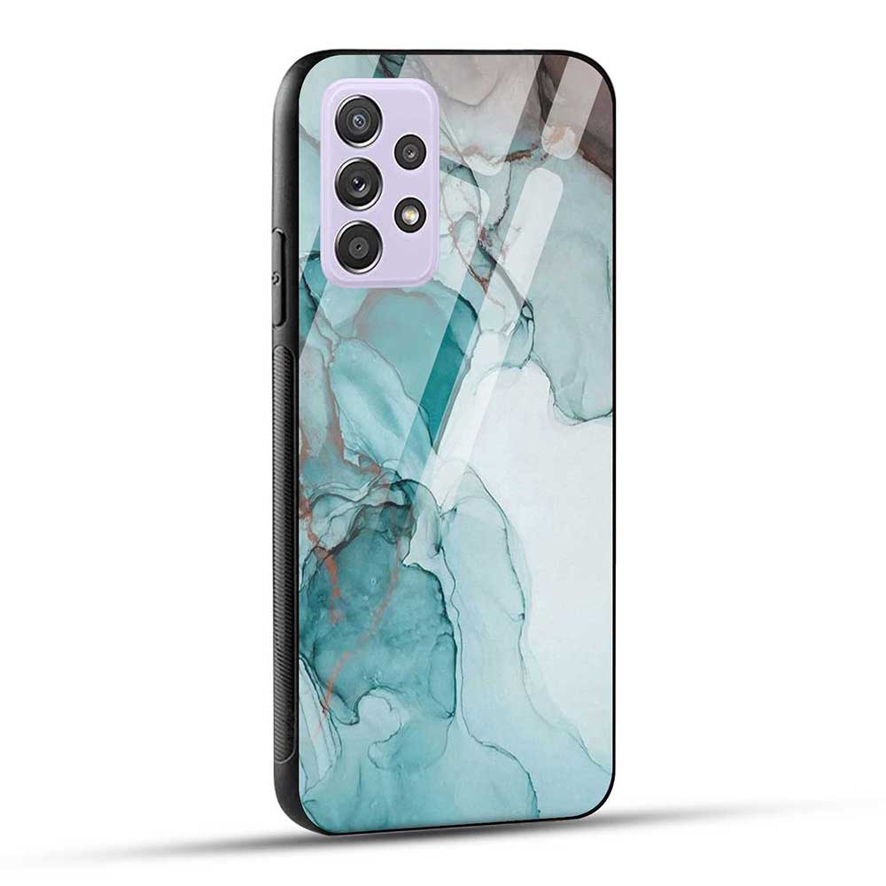 Samsung Galaxy A52 / A52 5G / A52S / A52s 5G Back Cover Blue Green Marble Glass Case
