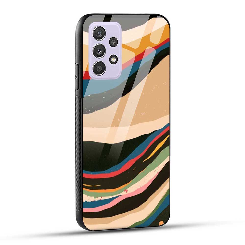 Samsung Galaxy A52 / A52 5G / A52S / A52s 5G Back Cover Color Wave Pattern Glass Case